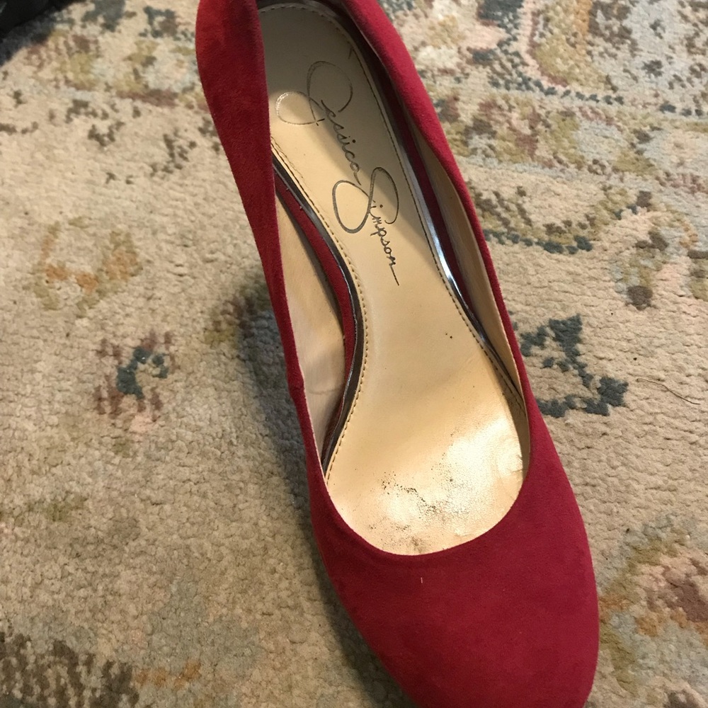 red jessica simpson pumps